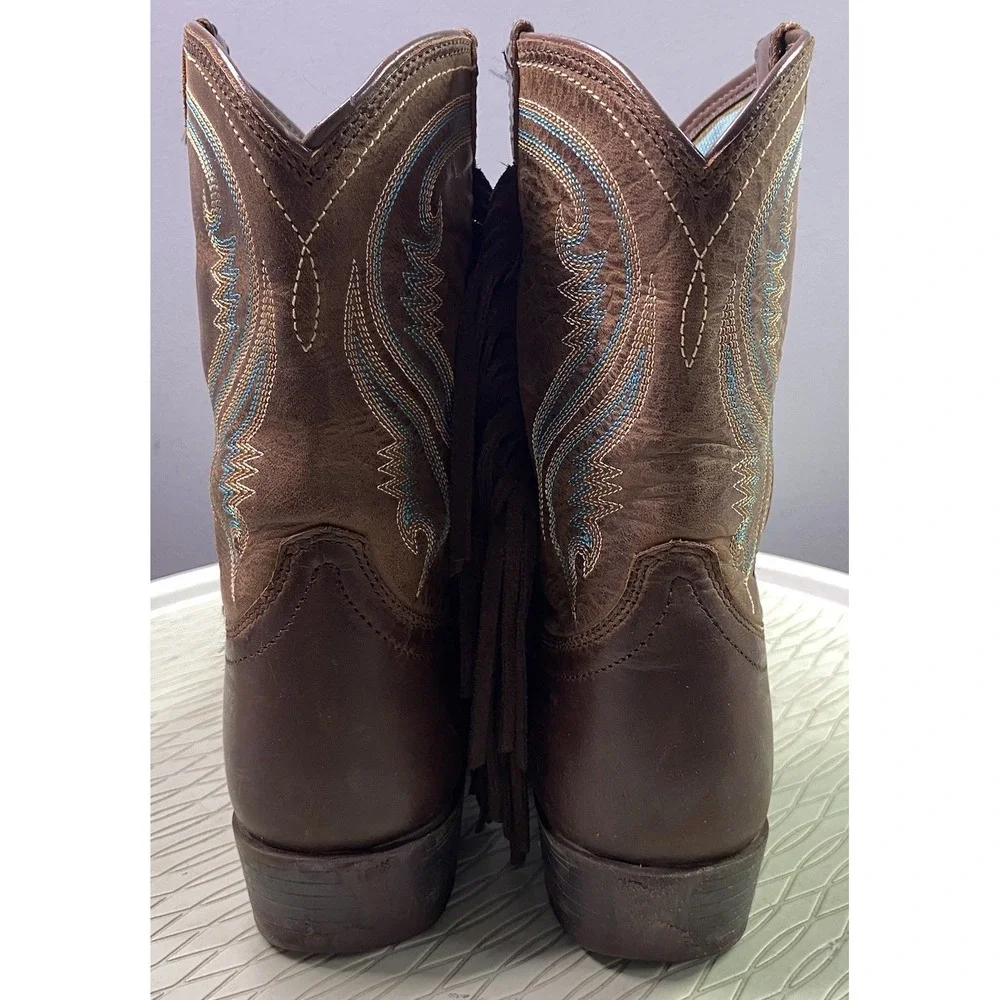 Ariat Youth Leather Western Riding Cowgirl Boots Rodeo Fringe Brown Sz.13‎